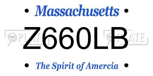 Z660LB Massachusetts License Plate