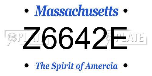 Z6642E Massachusetts License Plate