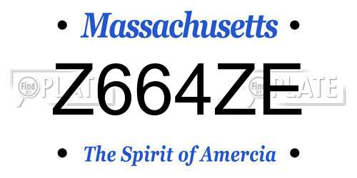 Z664ZE Massachusetts License Plate