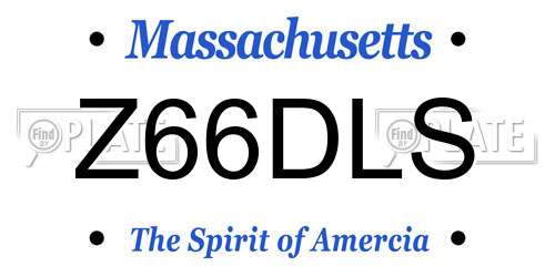 Z66DLS Massachusetts License Plate