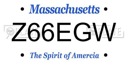 Z66EGW Massachusetts License Plate