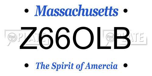 Z66OLB Massachusetts License Plate