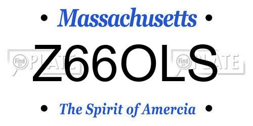 Z66OLS Massachusetts License Plate