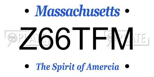 Z66TFM Massachusetts License Plate