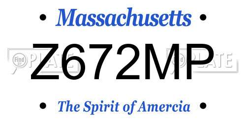 Z672MP Massachusetts License Plate