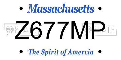 Z677MP Massachusetts License Plate