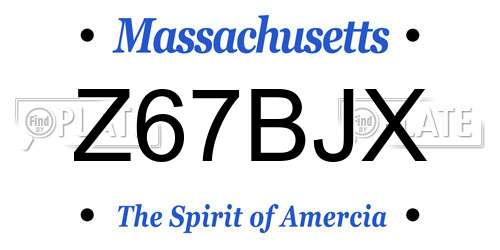 Z67BJX Massachusetts License Plate