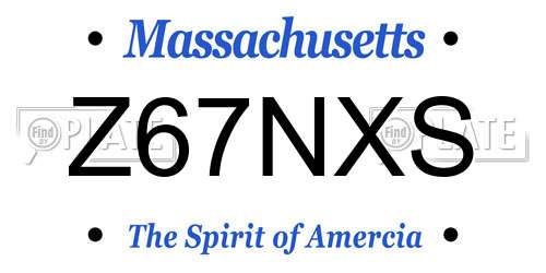 Z67NXS Massachusetts License Plate