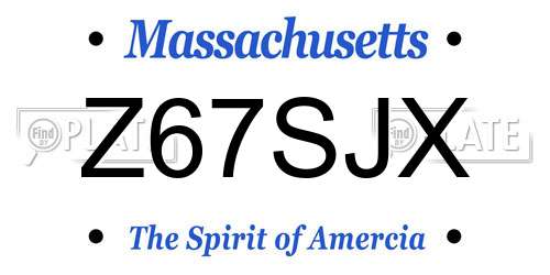 Z67SJX Massachusetts License Plate