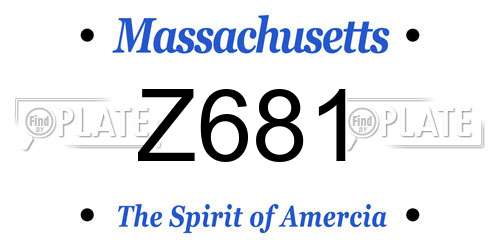 Z681 Massachusetts License Plate