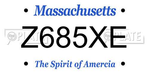 Z685XE Massachusetts License Plate