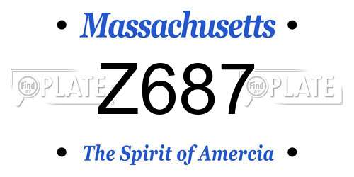 Z687 Massachusetts License Plate