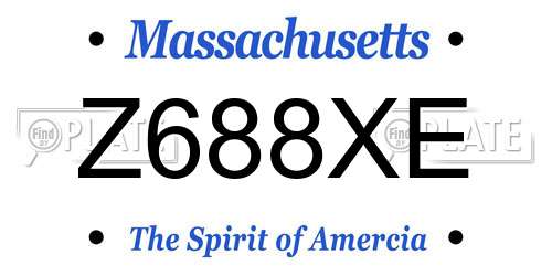 Z688XE Massachusetts License Plate