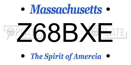 Z68BXE Massachusetts License Plate