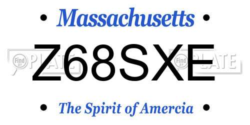 Z68SXE Massachusetts License Plate