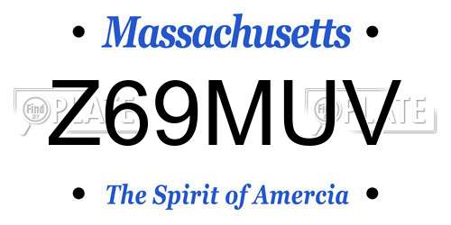 Z69MUV Massachusetts License Plate