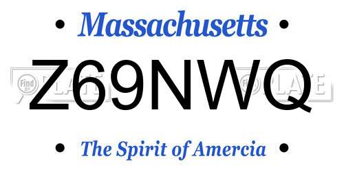 Z69NWQ Massachusetts License Plate