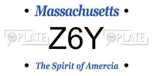 Z6Y Massachusetts License Plate