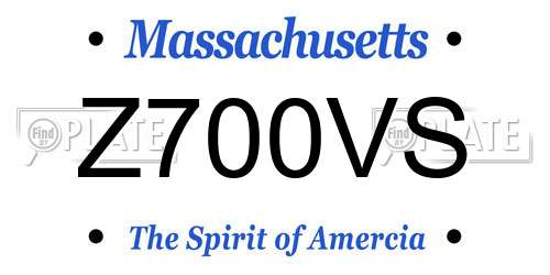 Z700VS Massachusetts License Plate