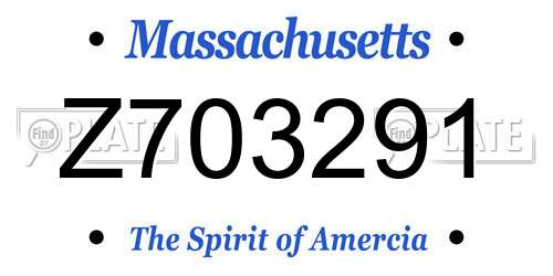 Z703291 Massachusetts License Plate