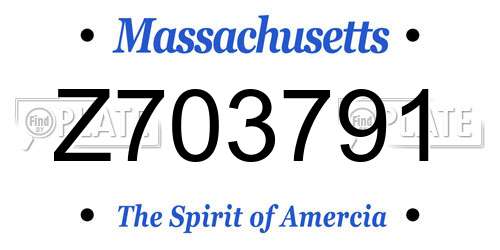Z703791 Massachusetts License Plate