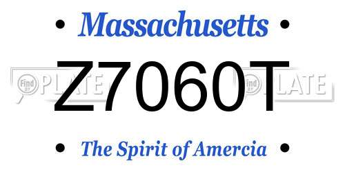 Z7060T Massachusetts License Plate