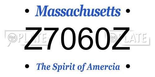 Z7060Z Massachusetts License Plate