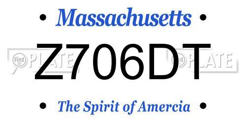 Z706DT Massachusetts License Plate