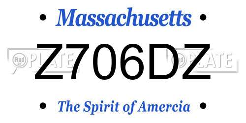Z706DZ Massachusetts License Plate