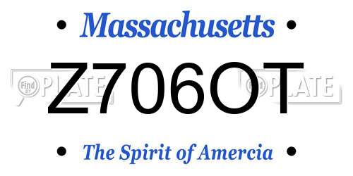 Z706OT Massachusetts License Plate