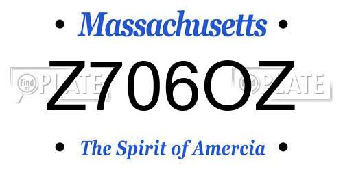 Z706OZ Massachusetts License Plate