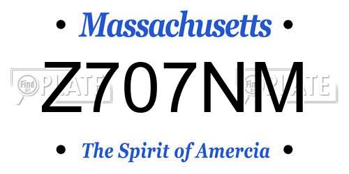 Z707NM Massachusetts License Plate