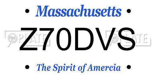 Z70DVS Massachusetts License Plate