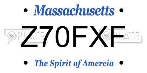Z70FXF Massachusetts License Plate