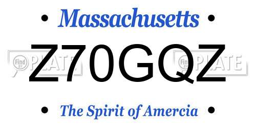 Z70GQZ Massachusetts License Plate