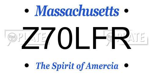 Z70LFR Massachusetts License Plate