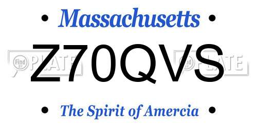 Z70QVS Massachusetts License Plate