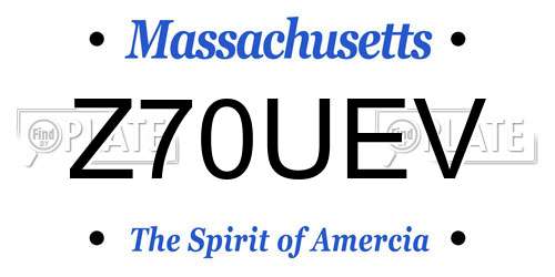 Z70UEV Massachusetts License Plate
