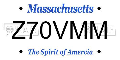 Z70VMM Massachusetts License Plate