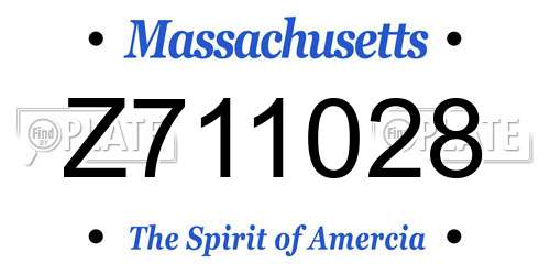 Z711028 Massachusetts License Plate
