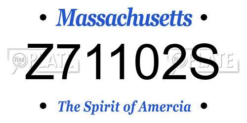 Z71102S Massachusetts License Plate
