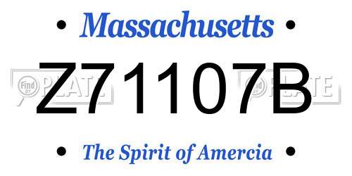 Z71107B Massachusetts License Plate