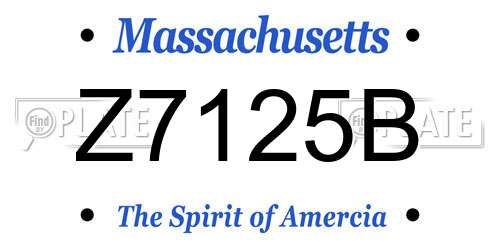 Z7125B Massachusetts License Plate