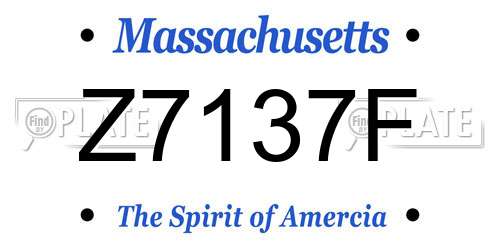 Z7137F Massachusetts License Plate