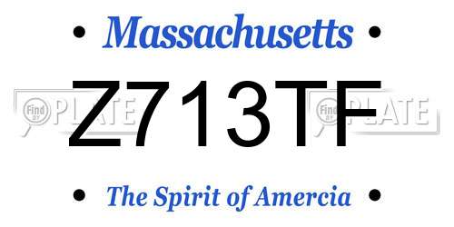 Z713TF Massachusetts License Plate