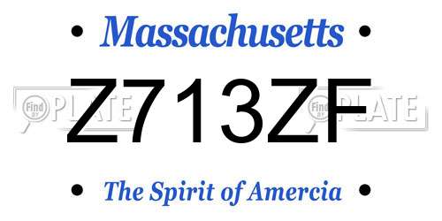 Z713ZF Massachusetts License Plate