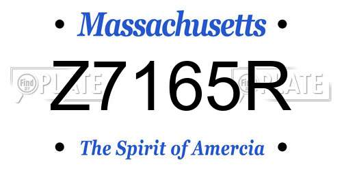 Z7165R Massachusetts License Plate