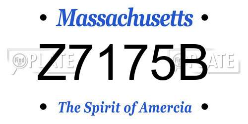 Z7175B Massachusetts License Plate
