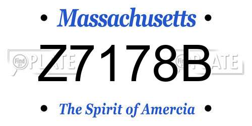 Z7178B Massachusetts License Plate