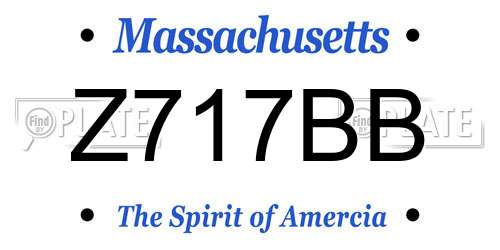 Z717BB Massachusetts License Plate